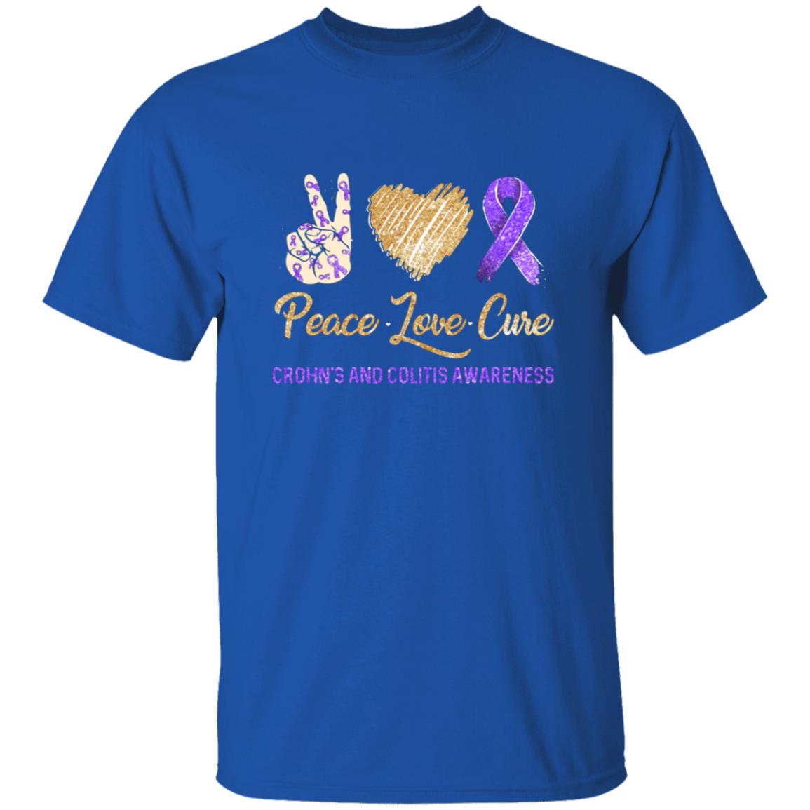 Peace Love Cure Crohn's And Colitis Awareness T-Shirt & Hoodie | Teecentury.com