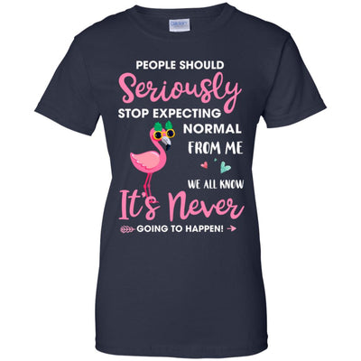 People Should Stop Expecting Normal From Me Flamingo T-Shirt & Tank Top | Teecentury.com