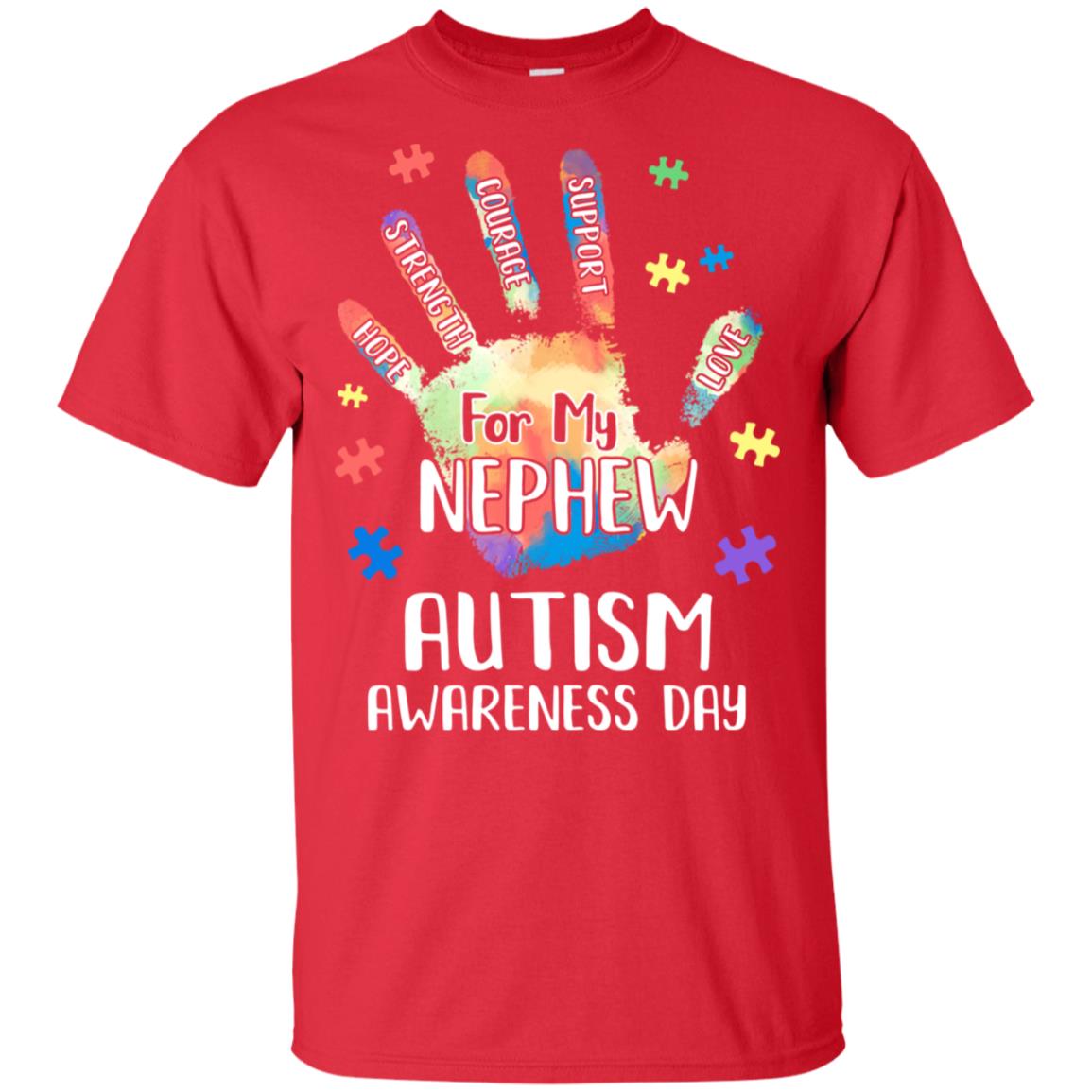 Support Autism Awareness For My Nephew Puzzle Gift T-Shirt & Hoodie | Teecentury.com
