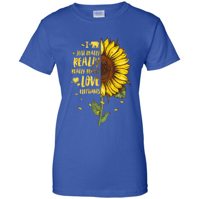 I Just Really Really Love Elephants Sunflower T-Shirt & Tank Top | Teecentury.com