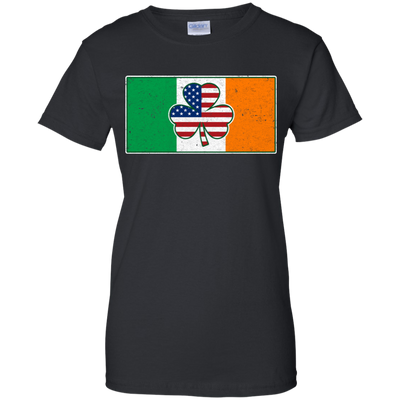 Shamrock Irish Ireland USA American Flag Gift T-Shirt & Hoodie | Teecentury.com