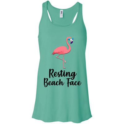 Resting Beach Face Flamingo Summer With Sunglasses T-Shirt & Tank Top | Teecentury.com
