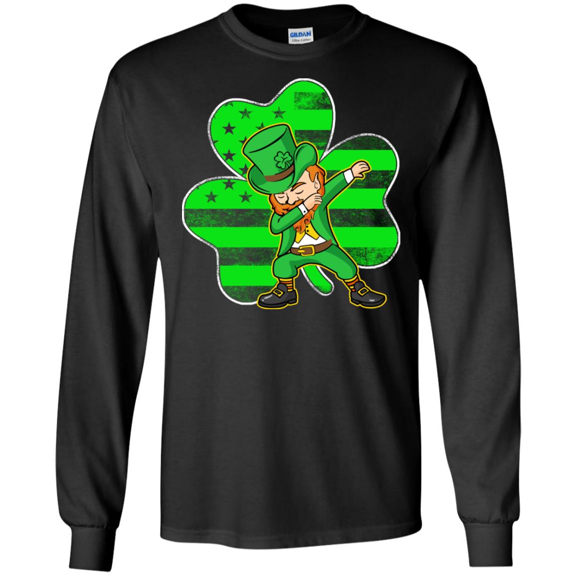 St Patricks Day Leprechaun Dabbing Dab American Flag T-Shirt & Hoodie | Teecentury.com