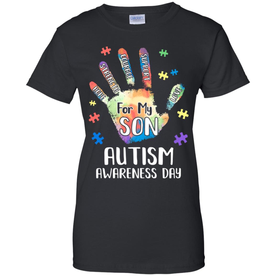 Support Autism Awareness For My Son Puzzle Gift T-Shirt & Hoodie | Teecentury.com