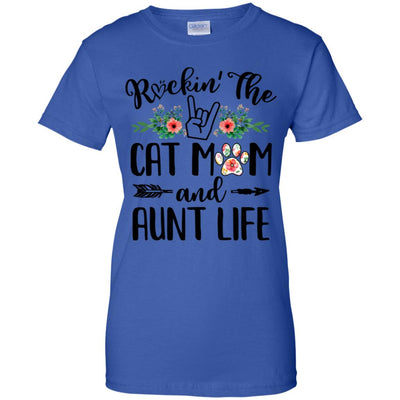 Rockin' The Cat Mom And Aunt Life Mother's Day Gift T-Shirt & Tank Top | Teecentury.com