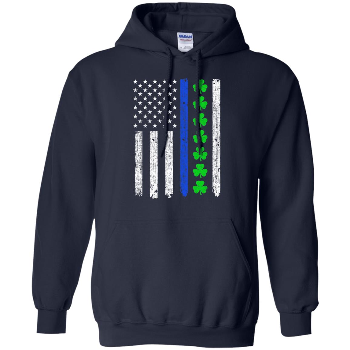 Thin Blue Line Shamrock Irish St Patricks Day Police T-Shirt & Hoodie | Teecentury.com