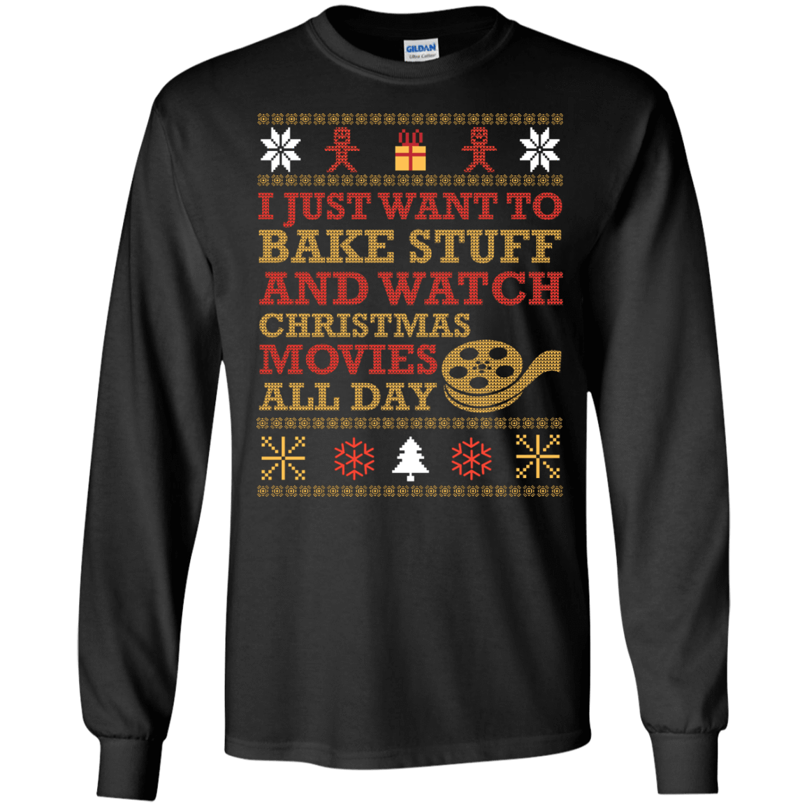 I Just Want To Bake Stuff And Watch Christmas Movie T-Shirt & Hoodie | Teecentury.com