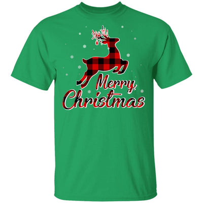 Merry Christmas Buffalo Plaid Xmas Reindeer Gift T-Shirt & Sweatshirt | Teecentury.com