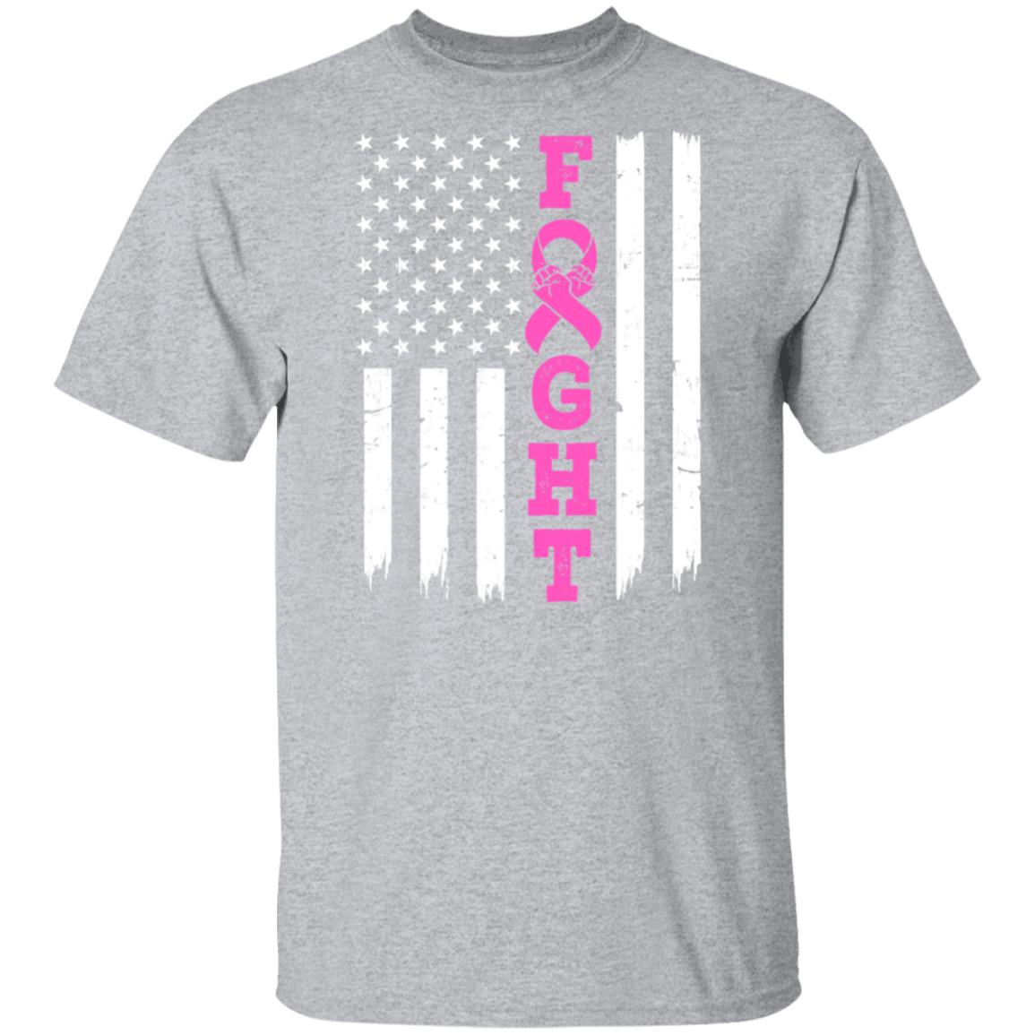 Breast Cancer Awareness American Flag Distressed T-Shirt & Hoodie | Teecentury.com
