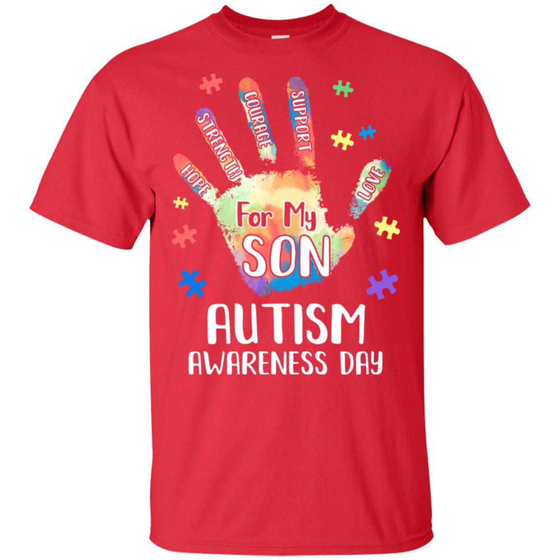 Support Autism Awareness For My Son Puzzle Gift T-Shirt & Hoodie | Teecentury.com