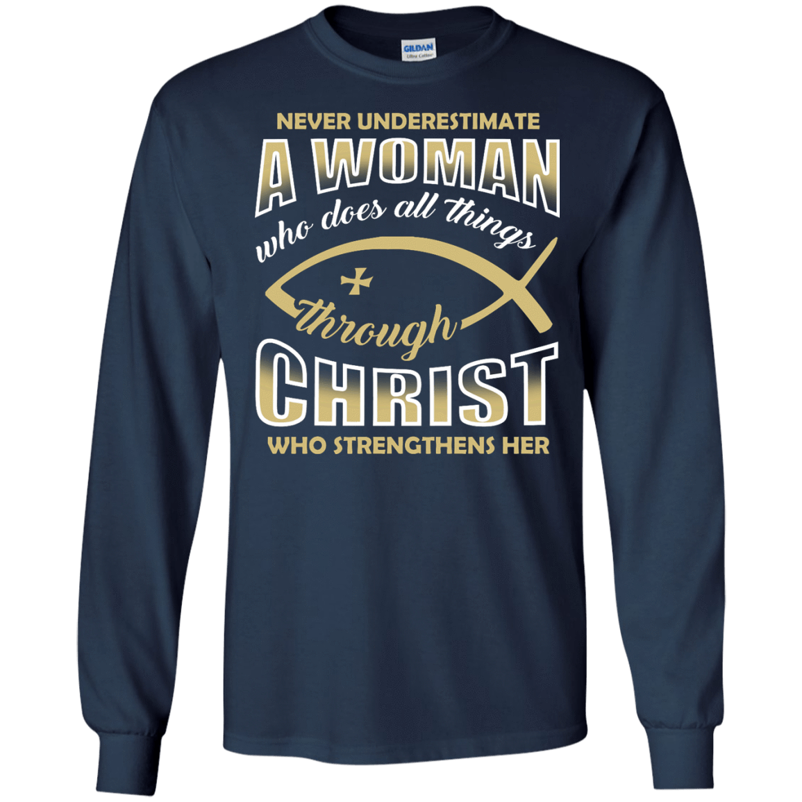 Who Does All Things Through Christ Who Strengthens Her T-Shirt & Hoodie | Teecentury.com