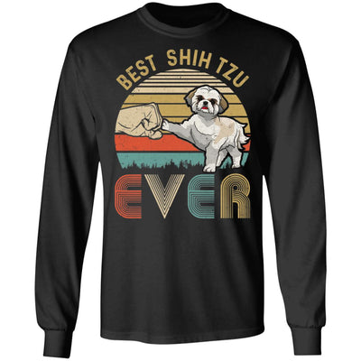 Vintage Best Shih Tzu Dad Ever Bump Fit Funny Dad Gifts T-Shirt & Hoodie | Teecentury.com