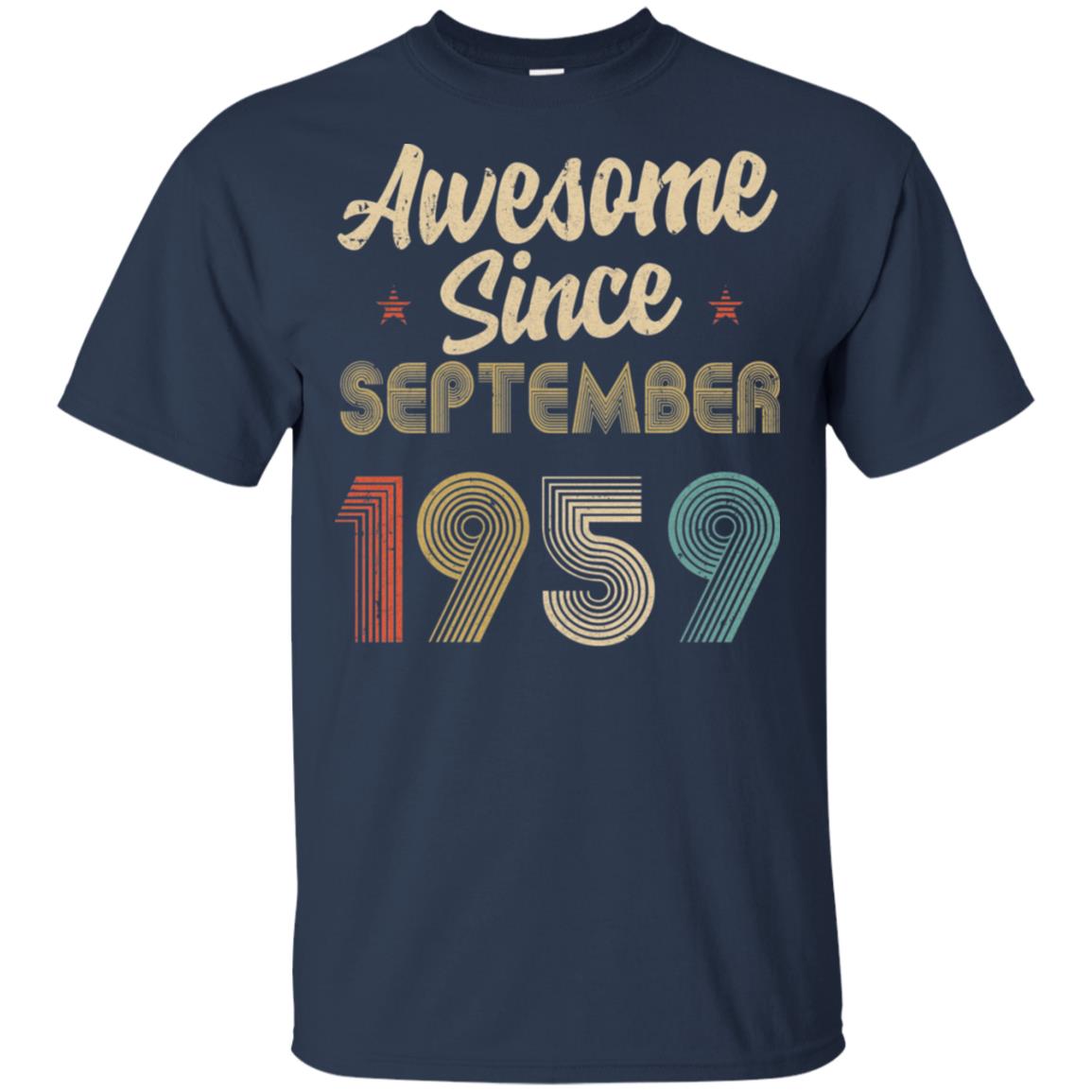 Awesome Since September 1959 Vintage 63th Birthday Gifts T-Shirt & Hoodie | Teecentury.com