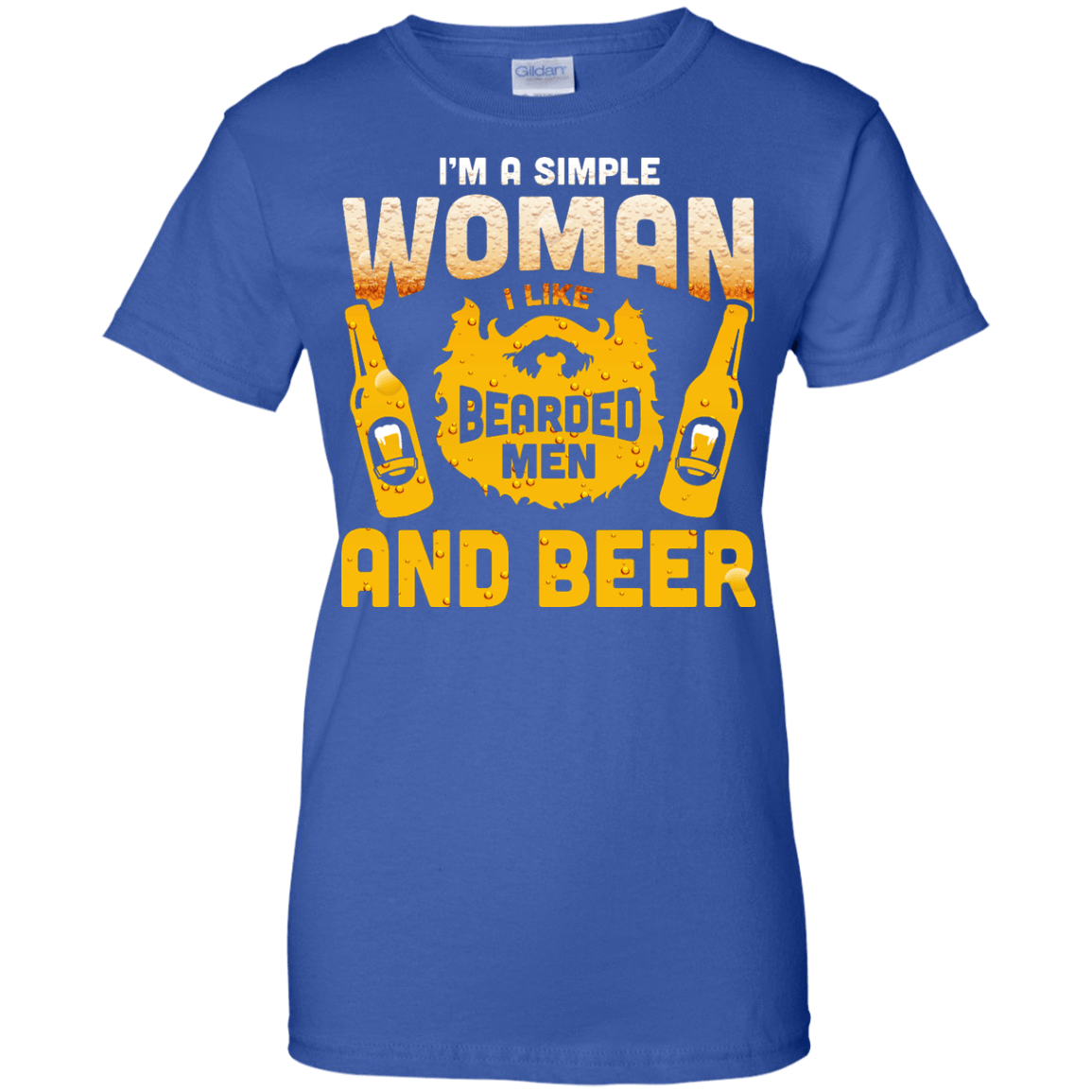I'm A Simple Woman I Like Bearded Men And Beer T-Shirt & Hoodie | Teecentury.com