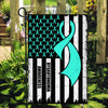 Dysautonomia Awareness America Flag Turquoise Ribbon Flag | Teecentury.com