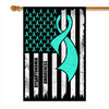 Dysautonomia Awareness America Flag Turquoise Ribbon Flag | Teecentury.com