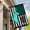 Dysautonomia Awareness America Flag Turquoise Ribbon Flag | Teecentury.com