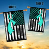 Dysautonomia Awareness America Flag Turquoise Ribbon Flag | Teecentury.com