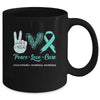 Dysautonomia Awareness Awareness Peace Love Cure Leopard Mug Coffee Mug | Teecentury.com