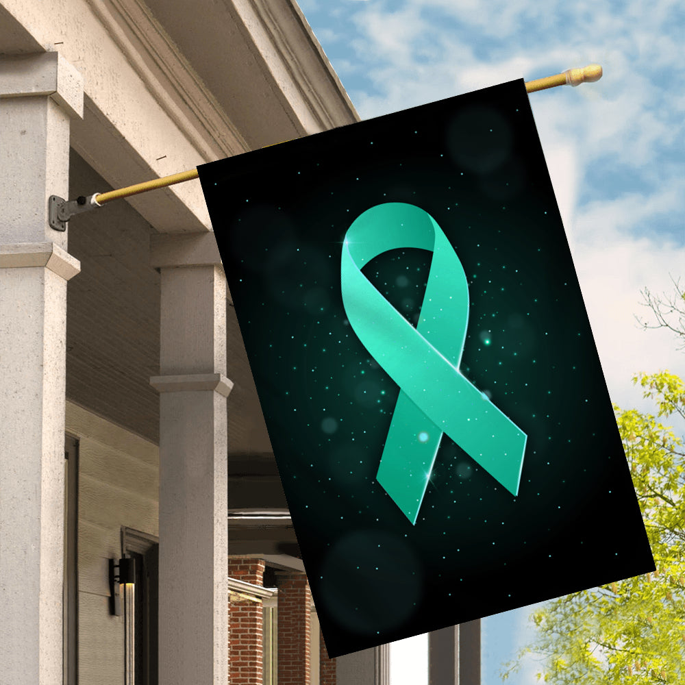 Dysautonomia Awareness Flag Turquoise Ribbon Flag | Teecentury.com