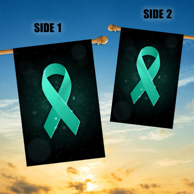 Dysautonomia Awareness Flag Turquoise Ribbon Flag | Teecentury.com