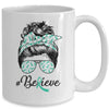 Dysautonomia Awareness Messy Bun Warrior Believe Mug Coffee Mug | Teecentury.com