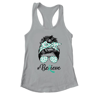 Dysautonomia Awareness Messy Bun Warrior Believe T-Shirt & Tank Top | Teecentury.com