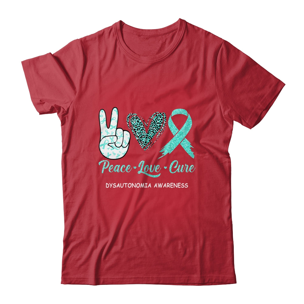 Dysautonomia Awareness Peace Love Cure Leopard T-Shirt & Hoodie | Teecentury.com