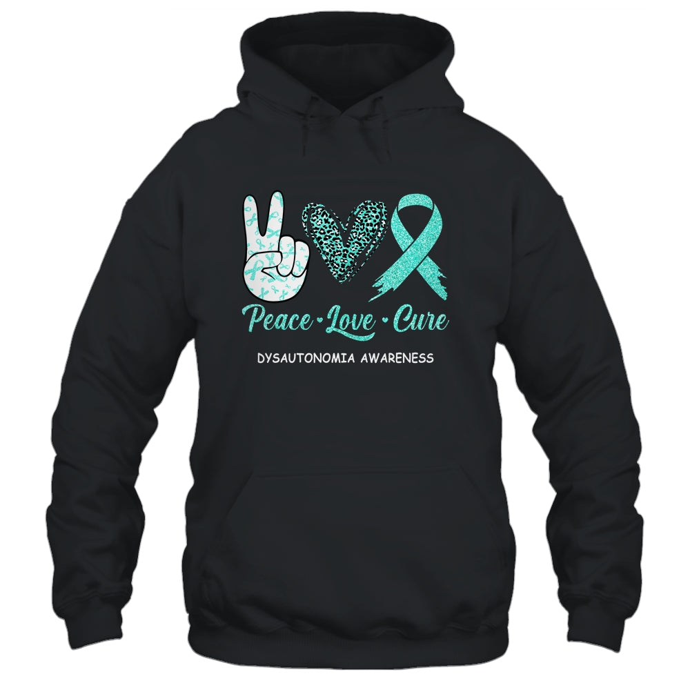 Dysautonomia Awareness Peace Love Cure Leopard T-Shirt & Hoodie | Teecentury.com