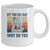 EFF You See Kay Why Oh You Elephant Yoga Vintage Mug Coffee Mug | Teecentury.com