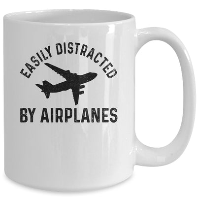 Easily Distracted By Airplanes Funny Pilot Flying Mug Coffee Mug | Teecentury.com