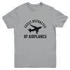 Easily Distracted By Airplanes Funny Pilot Flying Youth Youth Shirt | Teecentury.com