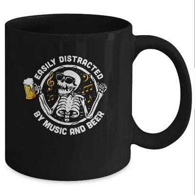 Easily Distracted By Music And Beer Skeleton Mug Coffee Mug | Teecentury.com