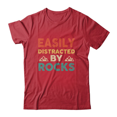 Easily Distracted By Rocks Geologist Student Teacher Retro Shirt & Hoodie | teecentury