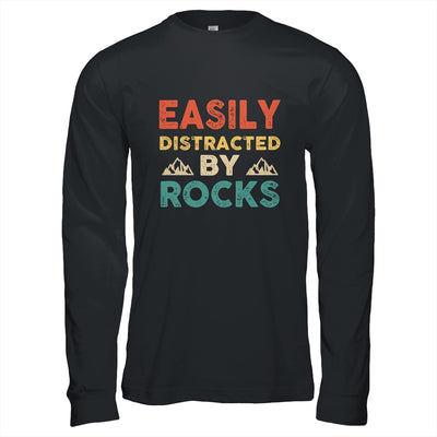 Easily Distracted By Rocks Geologist Student Teacher Retro Shirt & Hoodie | teecentury