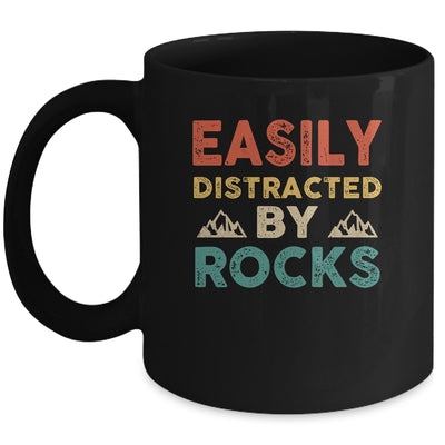 Easily Distracted By Rocks Geologist Student Teacher Retro Mug | teecentury