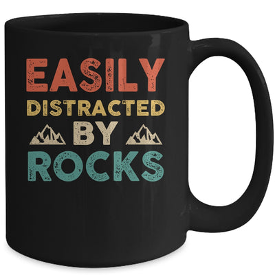 Easily Distracted By Rocks Geologist Student Teacher Retro Mug | teecentury