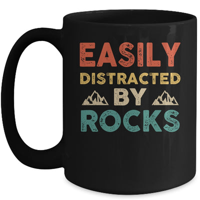 Easily Distracted By Rocks Geologist Student Teacher Retro Mug | teecentury