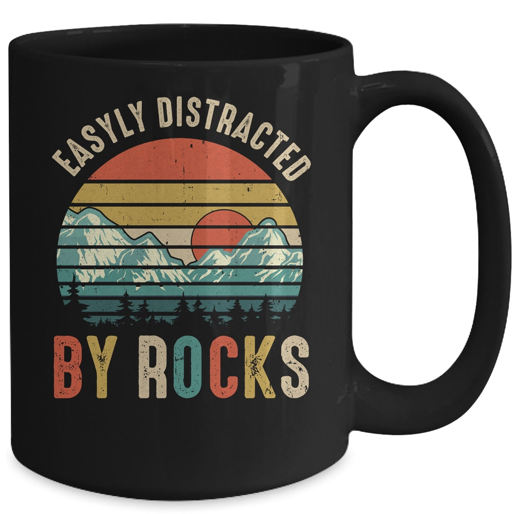 Easily Distracted By Rocks Geology Collecting Lovers Vintage Mug | teecentury