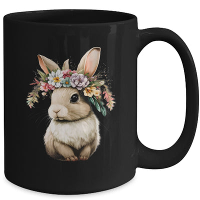 Easter Bunny Rabbit Women Happy Bunny Flower Graphic Girls Mug | teecentury