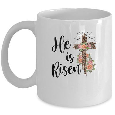 Easter Day For Christian Teen Girls Mom He Is Risen Leopard Mug Coffee Mug | Teecentury.com