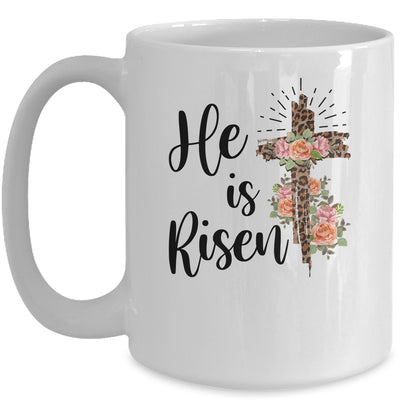 Easter Day For Christian Teen Girls Mom He Is Risen Leopard Mug Coffee Mug | Teecentury.com