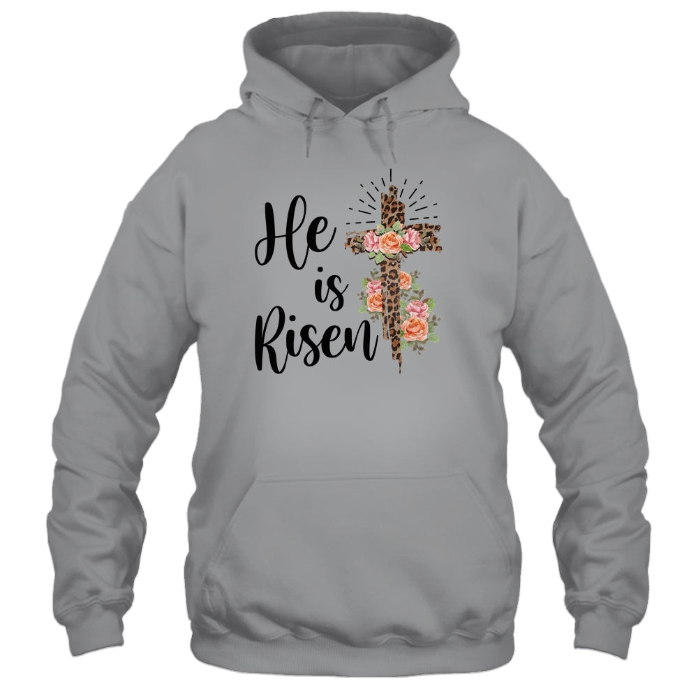 Easter Day For Christian Teen Girls Mom He Is Risen Leopard T-Shirt & Hoodie | Teecentury.com