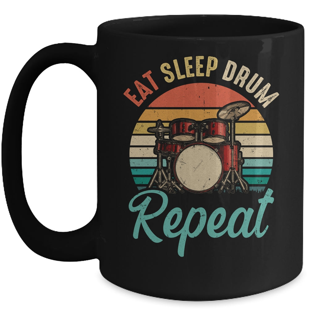 Eat Sleep Drum Repeat Drummer Drumming Band Lover Vintage Mug | teecentury