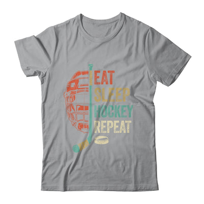 Eat Sleep Hockey Repeat Funny Retro Vintage Shirt & Hoodie | teecentury
