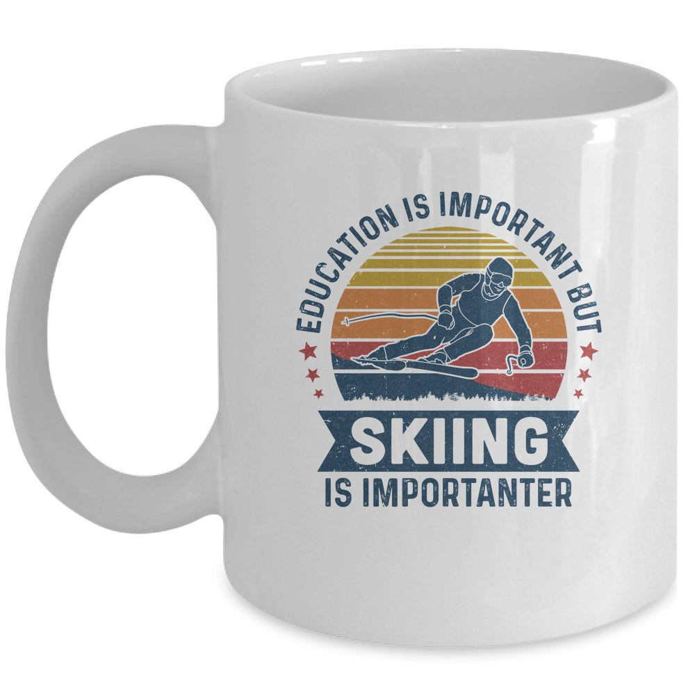 Education Is Important But Skiing Is Importanter Vintage Mug Coffee Mug | Teecentury.com