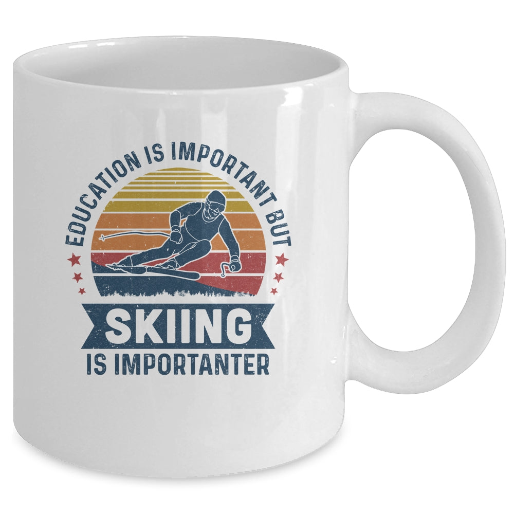 Education Is Important But Skiing Is Importanter Vintage Mug Coffee Mug | Teecentury.com