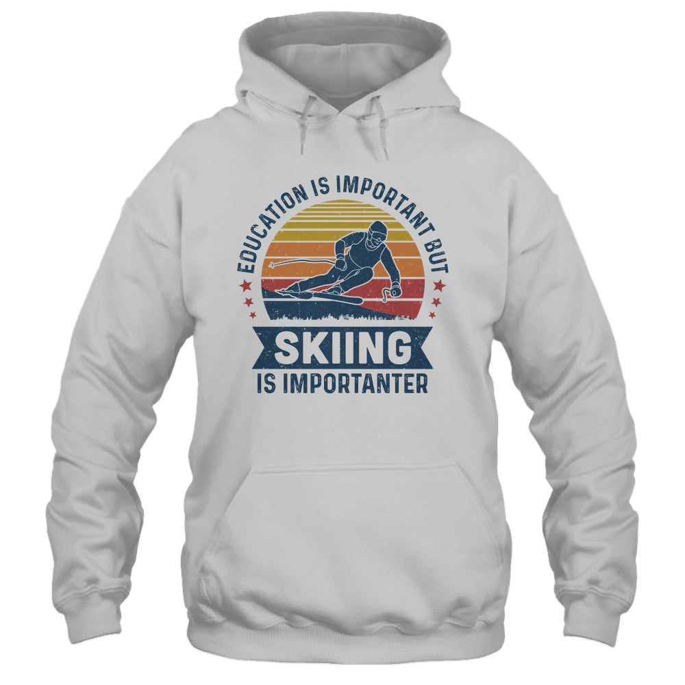 Education Is Important But Skiing Is Importanter Vintage T-Shirt & Hoodie | Teecentury.com