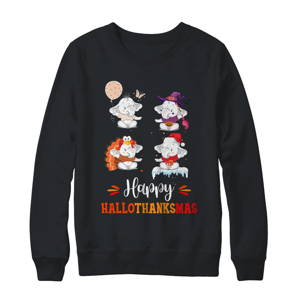 Elephant Halloween Thanksgiving Christmas Hallothanksmas T-Shirt & Sweatshirt | Teecentury.com
