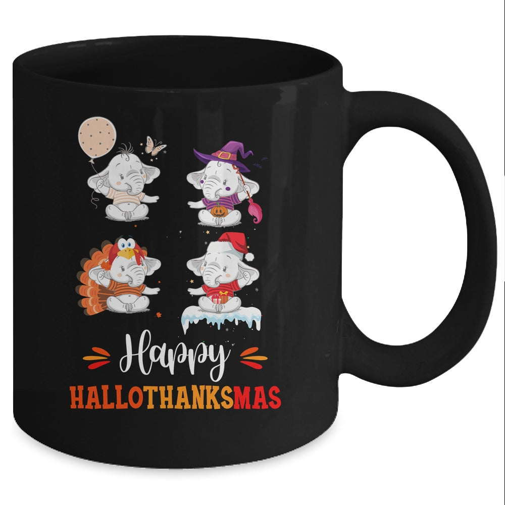 Elephant Halloween Thanksgiving Christmas Hallothanksmas Mug Coffee Mug | Teecentury.com